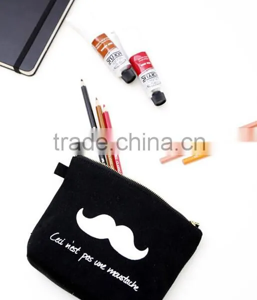 Wholesale Zipper Storage Canvas Makeup Bag Beauty Case Cosmetic Coin Purse For Women photo-3