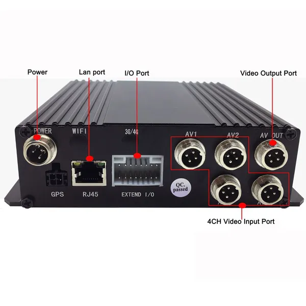 4 Channels Mobile DVR Support 512GB SD Card With RS232 & RS485