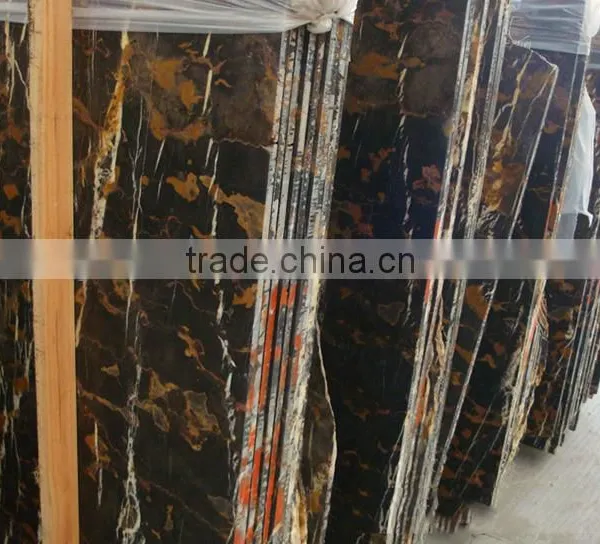 Cheap Supply Polished Black Portoro Marble Slab photo-2