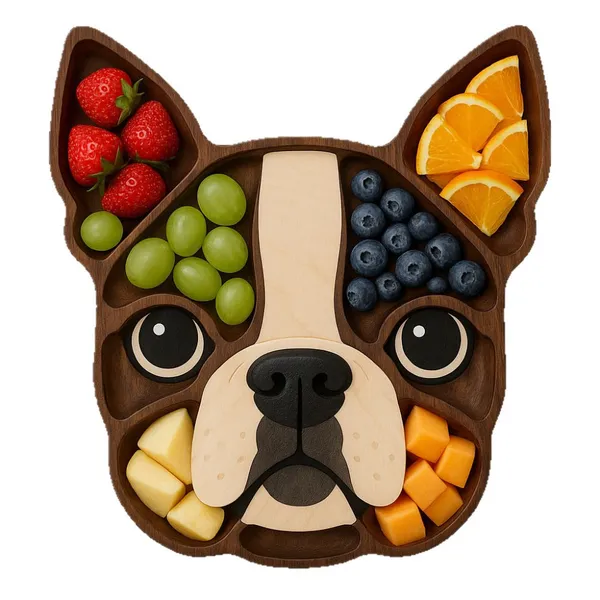 Dog Theme Delicatessen Platter Wooden Craft Puppy Tray photo-3