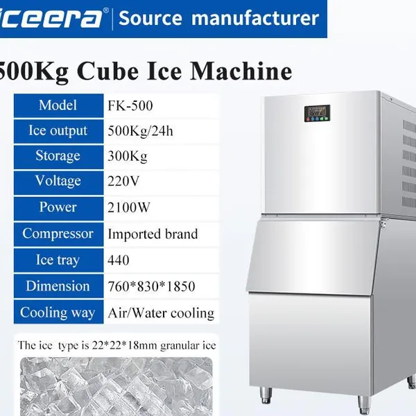 500kg Per Day Commercial Ice Cube Maker Machine Automatic Ice Machine for Sale