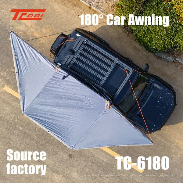 Car Side 180° Rotating Awning Car Mounted Aluminum Alloy Oxford Cloth Camping Rainproof Sunshade Tent