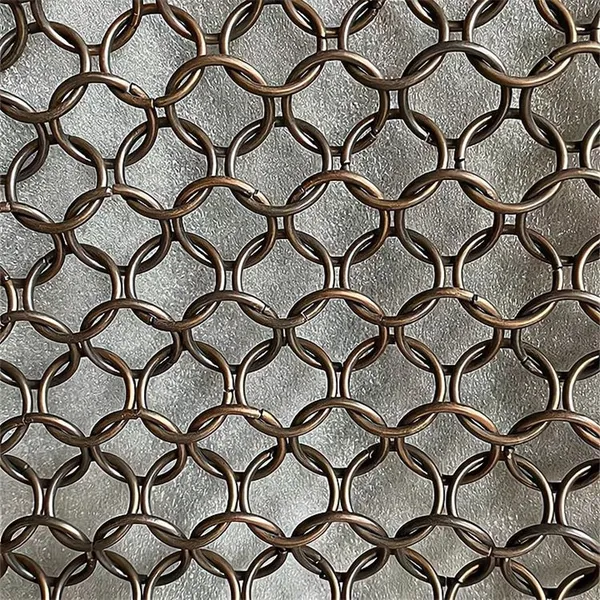 Decorative Woven Grilles Brass Strip Mesh Panels Decorative Wire Mesh for Cabinet Doors photo-4