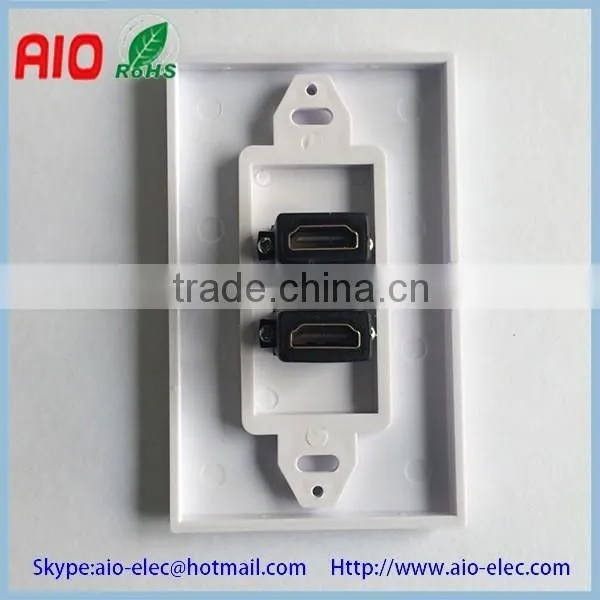 2 Port Standard 180 Degree Couple High Definition Multimedia Interface Video Wall Plate photo-2