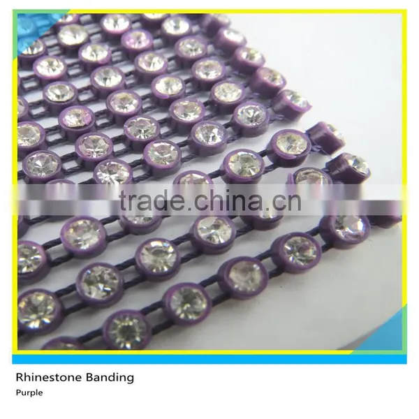 Single Plastic Rhinestone Banding Sew on Ss16 4mm Clear Crystal Clear Banding 1x130 Pcs 10 Yards photo-4
