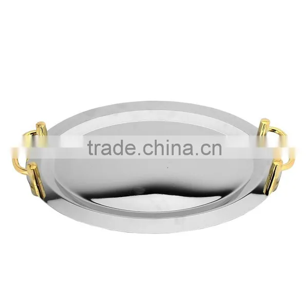 Clearly Mirror Polished Metal Serving Trays Wholesale Mirror Serving Tray With Round+rectangle+oval Shap photo-5