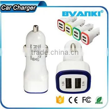 High Quality Brilliant 5V 2.1A Universal 2 Port Car Charger Input 12V 24V Car Battery Charger LED Dual Usb Car Charger With LED Supplier's Choice photo-3