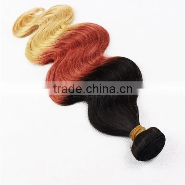 Double Wefts Unprocessed Wholesale Cheapest Brazilian 6a Virgin Hair Three Tone Virgin Brazilian Omber Weave Hair photo-6