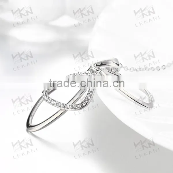 Metal Necklace Vola Shape Specail Design 18k White Gold Plated Necklace photo-4
