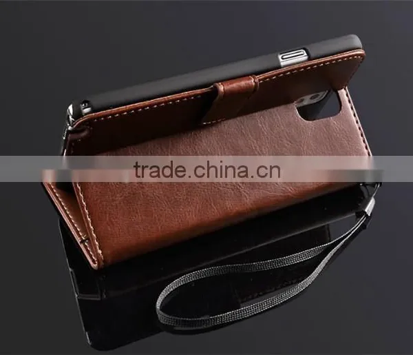 Mobile Phone Card Slot Stand Holder pu Leather Flip Cover Case for Samsung c4 photo-2