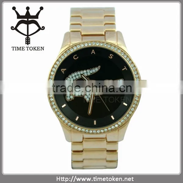 Metal Luxury Fahsion Men Watches With Stainless Steel Bands Alligator Watch