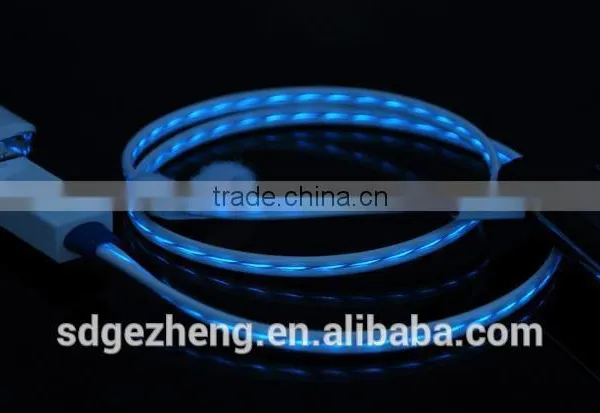 el Data Cable With Glowing Chasing Light el Wire Usb Cable Micro Usb 8pin Lighting Usb Cbale Led Light for Smartphones photo-3