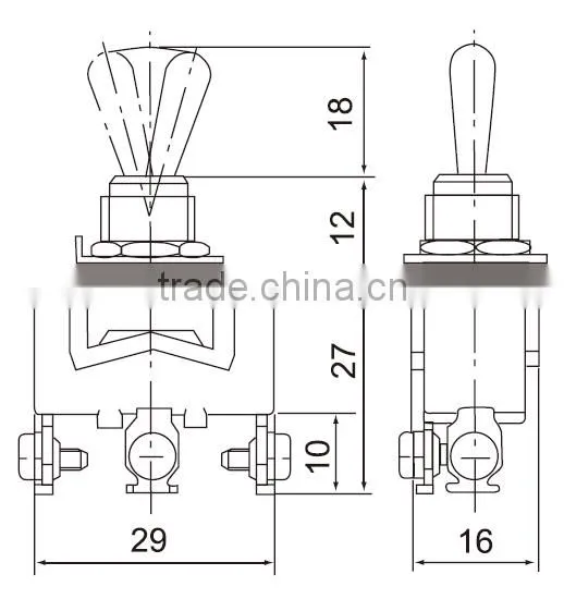 CNTD Manufacturer Miniature Toggle Switch With CE Approval 3 Pins Toggle Switch ON-ON C512B photo-2