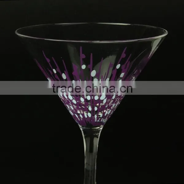 Purple Unique Design Leadfree Crystal High Quality Customized Clear Martini Cocktail Glass photo-2