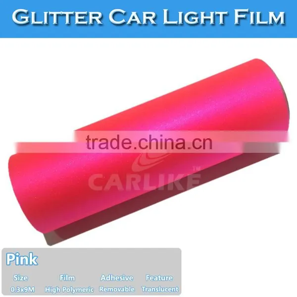 CARLIKE Glitter Pink Headlight Self Adhesive Vinyl Film For Car photo-3