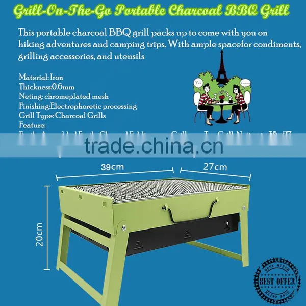 Out Door Used ,campaing Unsed Hot Selling With Quality Certification In Green Color Portable BBQ Grill