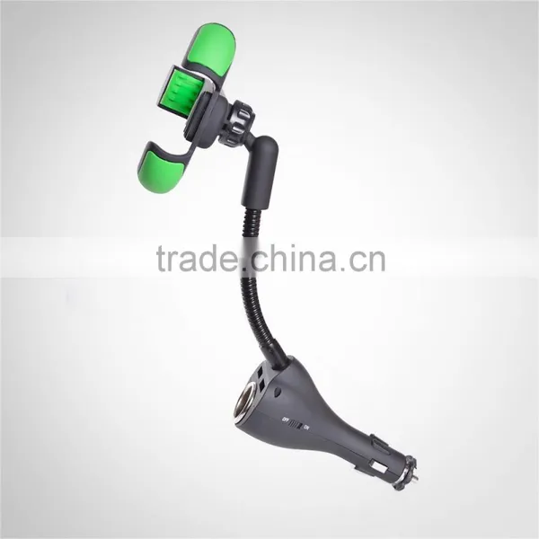 Universal Dual USB Port Car Charger Holder Cigarette Socket Suitable 4-6.3in Smartphone photo-2