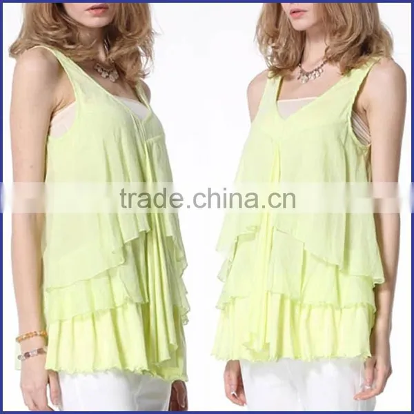Plus Size Sleeveless Women Summer Chiffon Dress With Low Prices Made in China photo-3