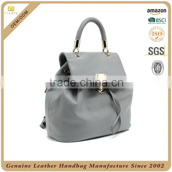 Guangzhou OEM Factory Pure Leather Travel Bag Lady Ksnapsack Backpack Real Leather Ladies Small Backpack With Certificates photo-6