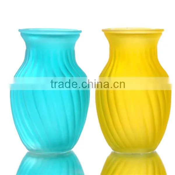 Frosted Colored Glass Vase