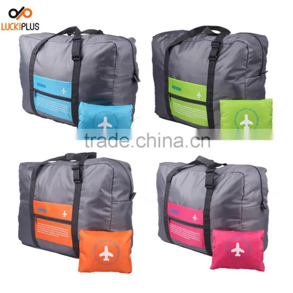Luckiplus Waterproof Foldable Super Lightweight Large Capacity Storage Convenient Luggage Pink photo-6