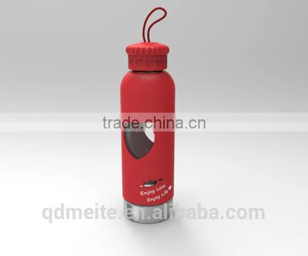 2016 Custom Glass Bottle /water Bottle/ Drink Bottle With Silicone Sleeve Quality Choice photo-3