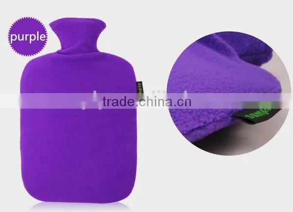 PVC Hot Water Bottle Cross-hatched Polar Fleece Cover