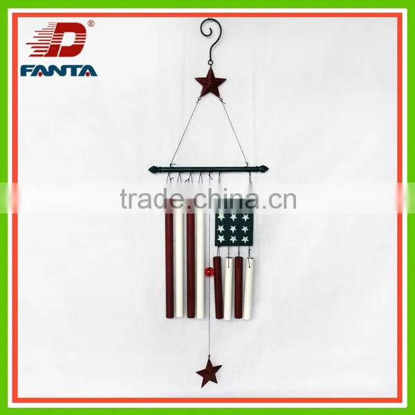 Hot Selling Iron American Flag Patriotic Wind Chime With Stars