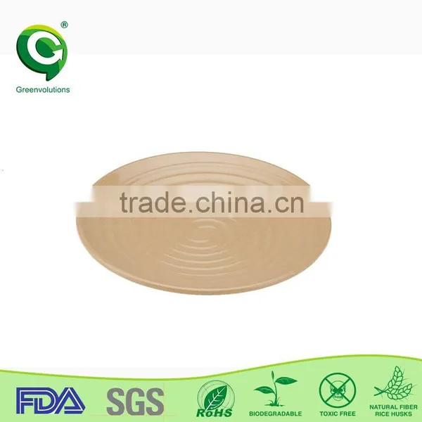 Organic Cheap Kitchen Rice Husk Fiber Round Plate photo-5