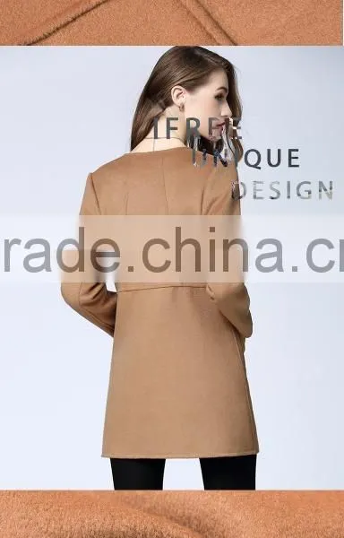 Camel Color Factory Supply Hign Woolen Lady Coat photo-4