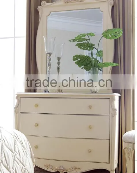 European Classical Antique Cheap Bedroom Beds Set Bed Bedside Table Wardrobe Dressing Table Commode photo-6