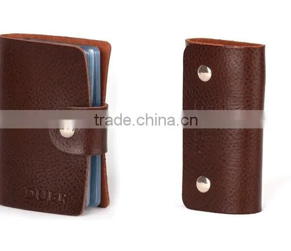 Factory Direct Sale High Quality Gift Leather Card Holder+ Key Bag+Key Chain With Gift Box photo-3