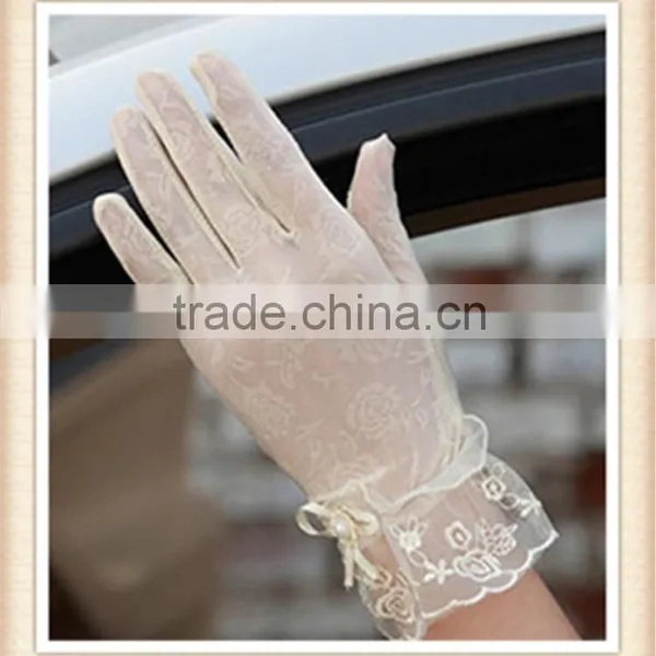 Ladies Evening Party Dress White Lace Gloves For Summer Dress photo-4