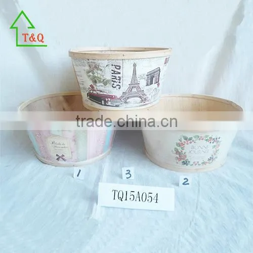 Cheap Wooden Flower Containers Wooden Handwork Flower Pot photo-2