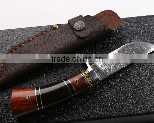 OEM Damascus Blade Handmade Small Hunting Knife photo-4