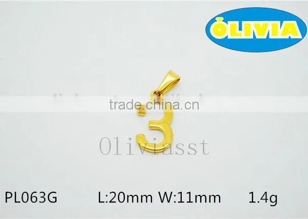 Olivia Wholesale High Quality 2016 Fashion 304 Stainless Steel 0-9 Lucky Number 9 Pendant New Year Gift photo-3