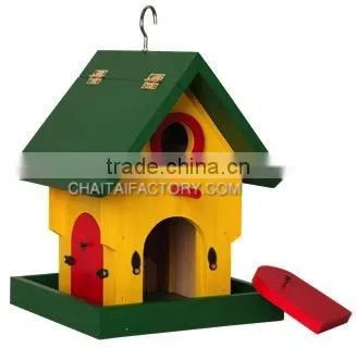 Outdoor Garden Wood BIRD HOUSE Feeder photo-2