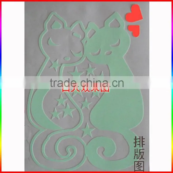 Glow in the Dark Two Cats Luminous Sticker photo-2