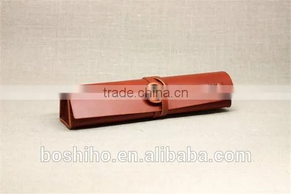 Custom Design Genuine Cowhide Leather Cool Pen Case Pencil Case photo-2