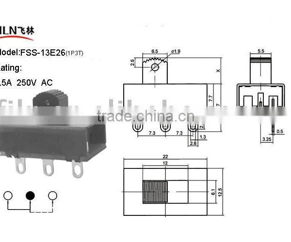 Slide Switch FSS-13E26(touch Switch, Tactile Switch)