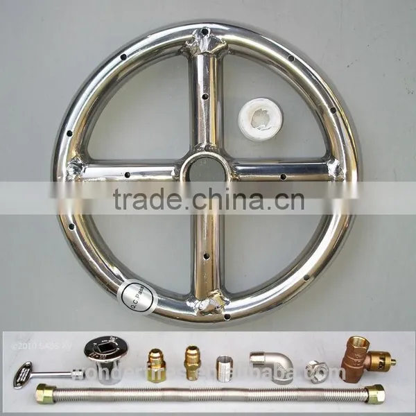 6" 12" 18" 24" 30" 36" Stainless Steel Fire Pit Burner Ring KIT Natural Gas photo-2
