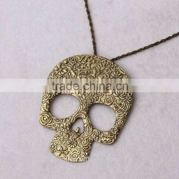 YIWU Jewelry Factory Chain Halloween Skull Head Necklace Fashion Party Dress 2015 New Design Made in China photo-3
