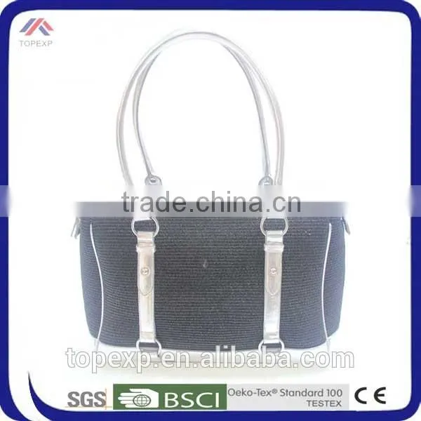 Distressed Straw Bag And Leather Decorative Bag photo-2