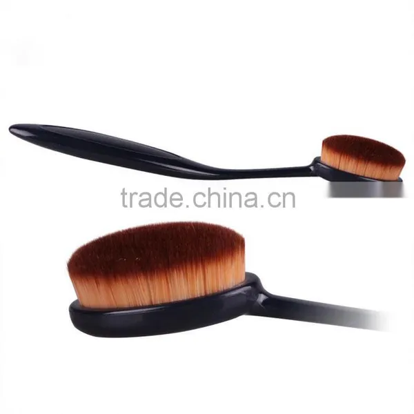 2016 Professional BB CC Cream Brush Big Toothbrush Shaped Black Oval Makeup Brush Set 10pcs photo-6