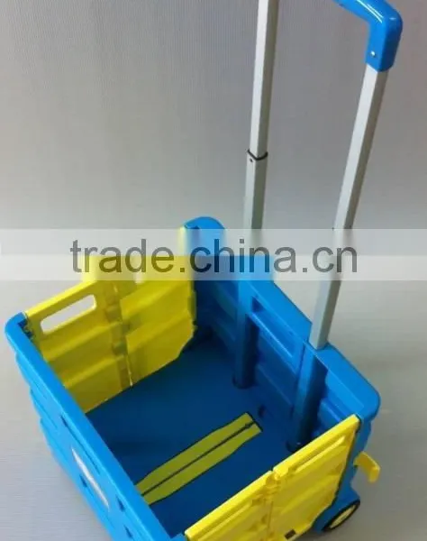 Portable Folding Boot Cart Handy Easy Storage Durable Plastic Shopping Cart With Aluminium Telescopic Handle photo-6