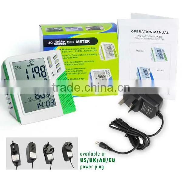 Wall Mount/Desktop Carbon Dioxide CO2 0-9999ppm Monitor Temperature RH Dew Point Wet Bulb TWA STEL Made in Taiwan photo-2