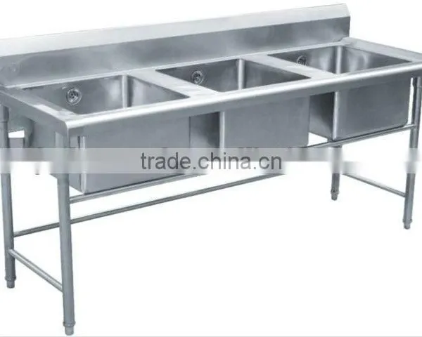 Stainless Steel Sink Table With Three Basin