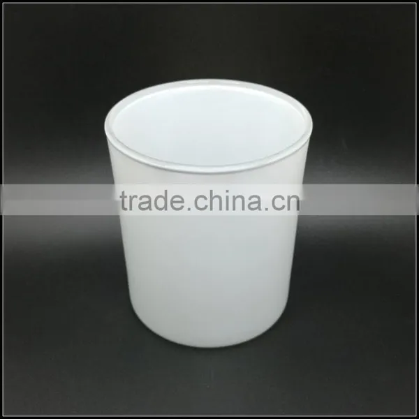 Canadian 400ml Matte White Sprayed Color Glass Candle Jar photo-3