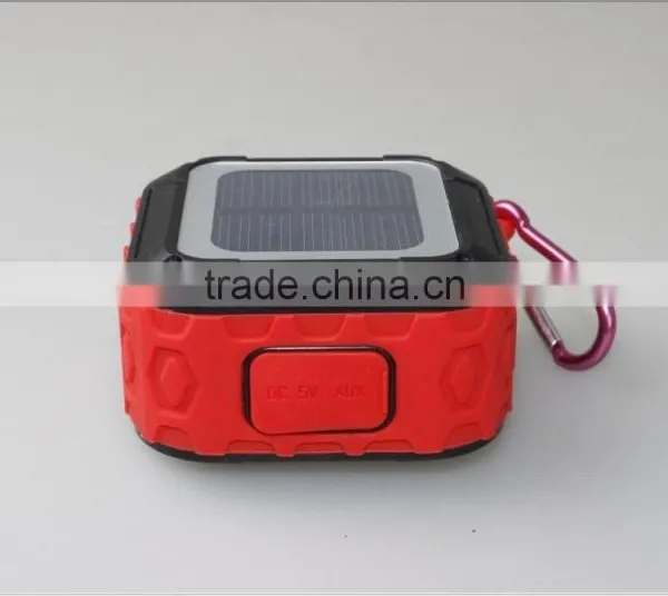 New Arrival Mini Outdoor Portable Waterproof Hook Type Solar Bluetooth Speaker With FM Radio Support TF Card photo-3