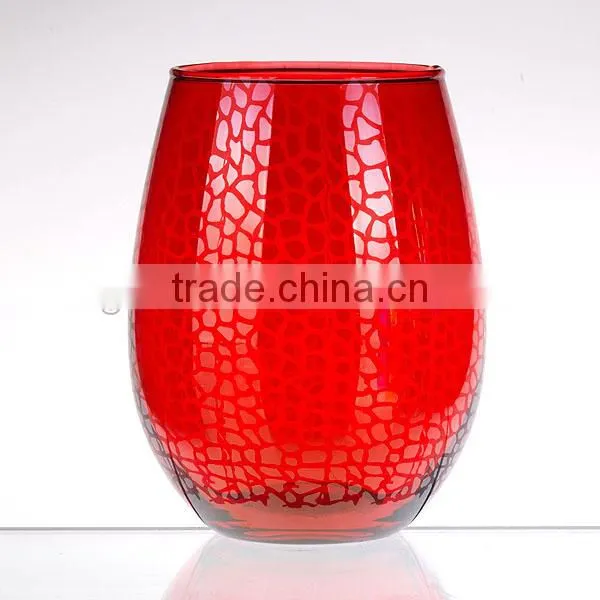 Colorful Textured Stemless Wine Glass Tumbler Water Drinking Cup photo-4